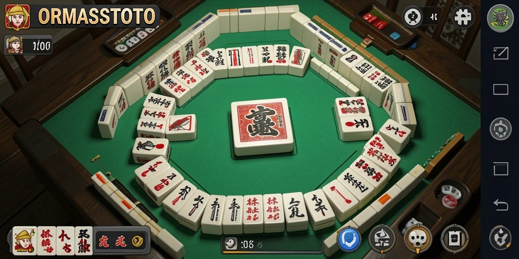 Screenshot gameplay ORMASSTOTO yang menampilkan keseruan bermain Mahjong.