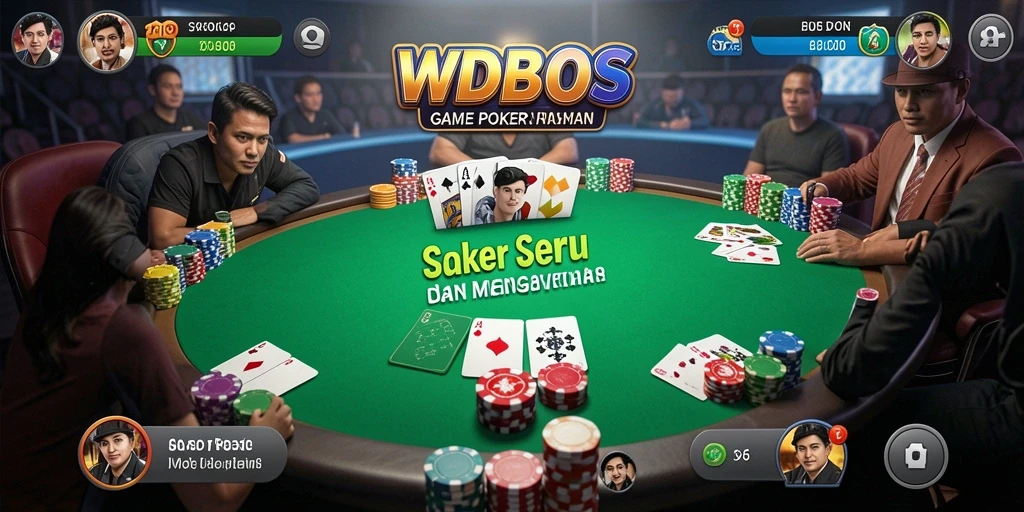 Tampilan gameplay seru WDBOS dengan pemain Poker yang kompetitif.